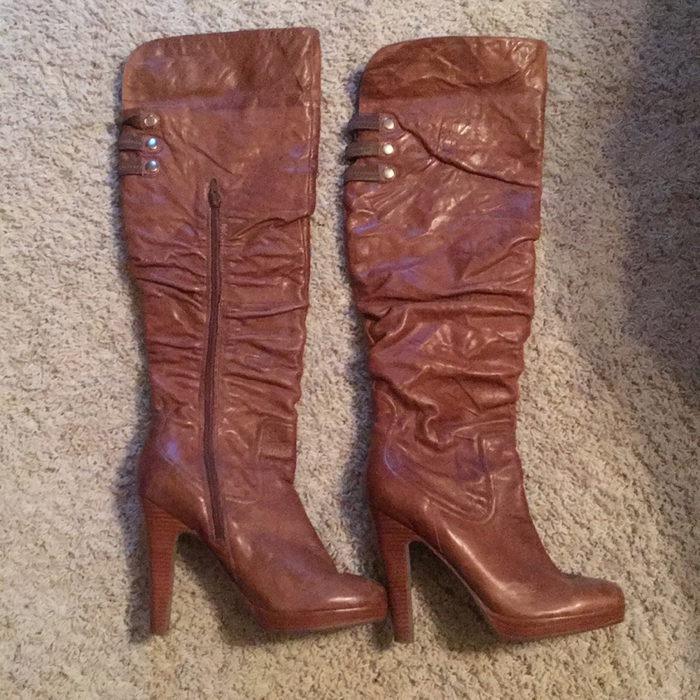 Brown over the knee boots